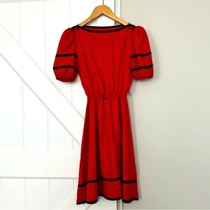 Vintage 80s checkered midi dress size S